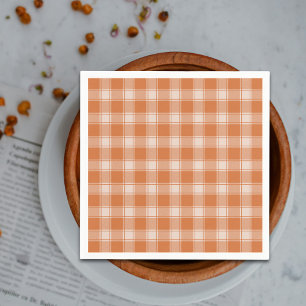 Orange Gingham Fall Autumn Pappersservett