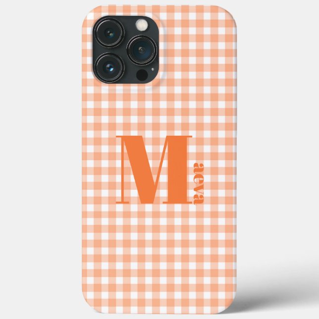 orange gingham Fodral-Mate iphone case (Baksida)