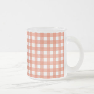 Orange gingham frostad glasmugg