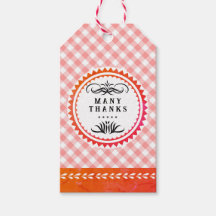 Orange Gingham Gift Märkre