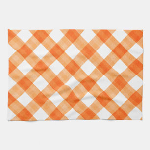 Orange Gingham Kökshandduk