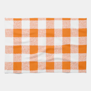 orange gingham-kontroll kökshandduk