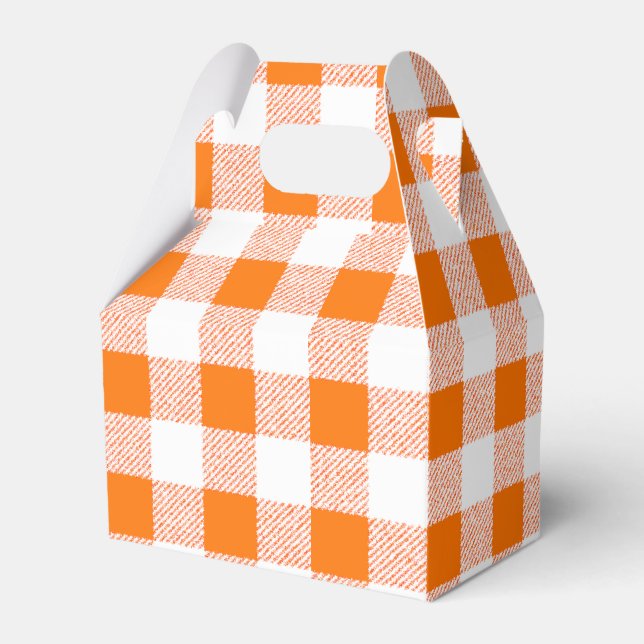 orange gingham-kontroll presentaskar (Framsidan Sidan)