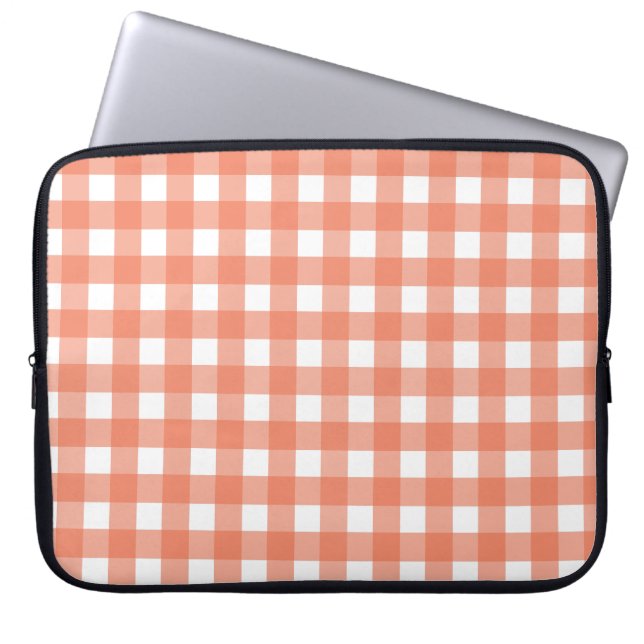 Orange gingham laptop fodral (Framsidan)