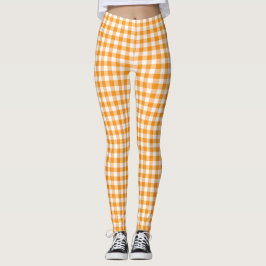 Orange Gingham Leggings