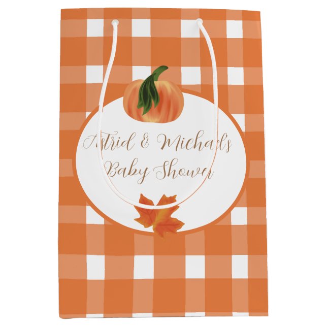 Orange Gingham Pumpkin Baby Shower (Framsidan)