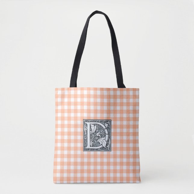 orange gingham Tote Tygkasse (Framsida)