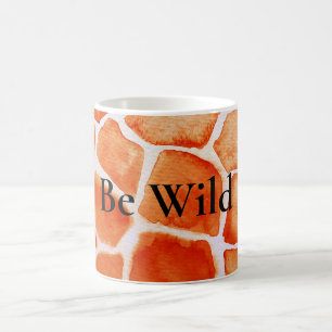Orange Giraffe Animal Print Kaffemugg