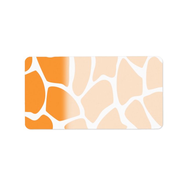 Orange Giraffe Print Mönster. Adressetikett (Framsidan)