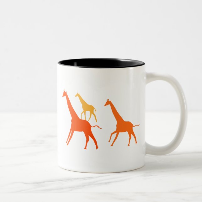 Orange Giraffer Två-Tonad Mugg (Höger)
