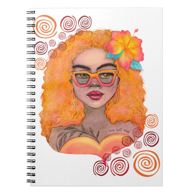 Orange Girl Notebook Anteckningsbok (Framsidan)