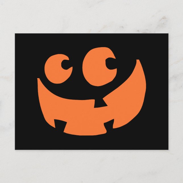 Orange Glad Halloween-pumpa Vykort (Framsida)