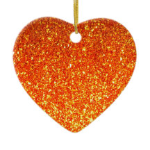 Orange glatt glitter-hjärtprydnad