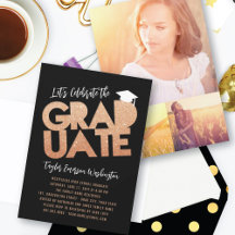 Orange Glitter Graduate Utskärelse Födelsedagsfira