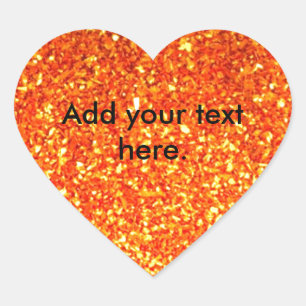 Orange glitter hjärtdekaler hjärtformat klistermärke