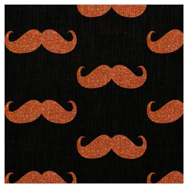 Orange Glitter Mustache #2 Tyg (Provkarta)