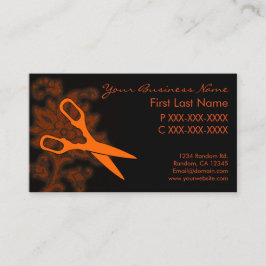 Orange glitter snurra hårklippta affärskort visitkort