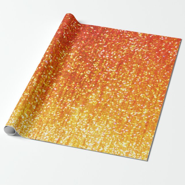 Orange glitter som slår in papper presentpapper (Utrullad)