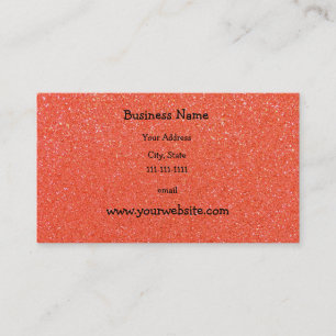 Orange glitter visitkort