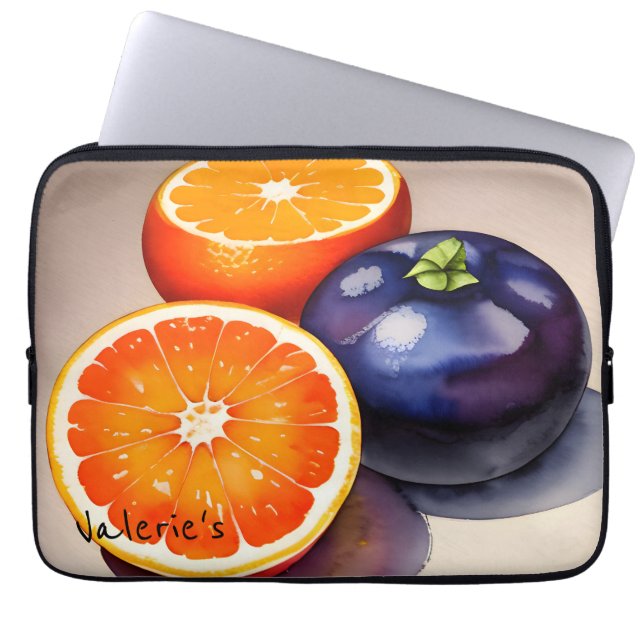 Orange Glöd Akvarell Laptop Fodral (Framsidan)