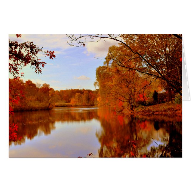 ORANGE GLÖD FÖR HÖSTAR HÄLSNINGSKORT (Framsidan Horizontal)