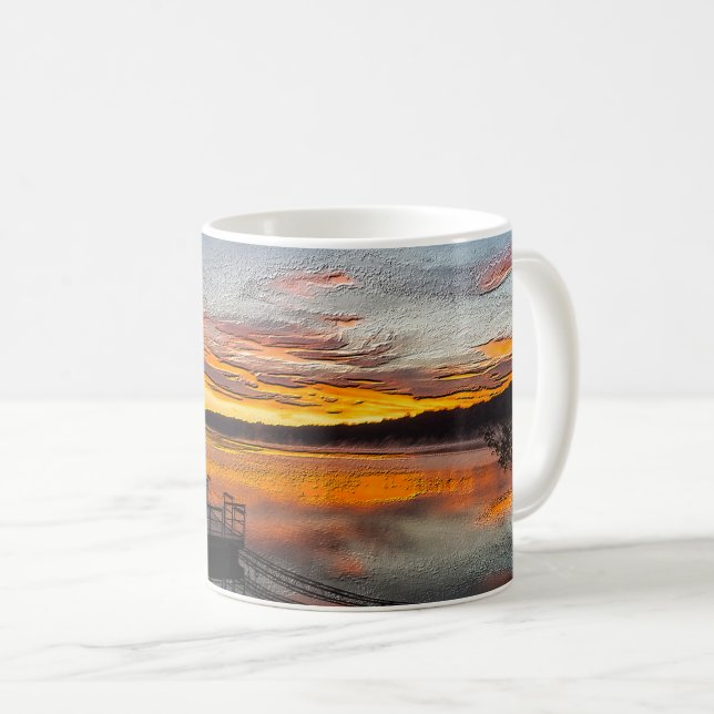 Orange Glory Morgon Painterly Coffee Mugg (Framsida höger)