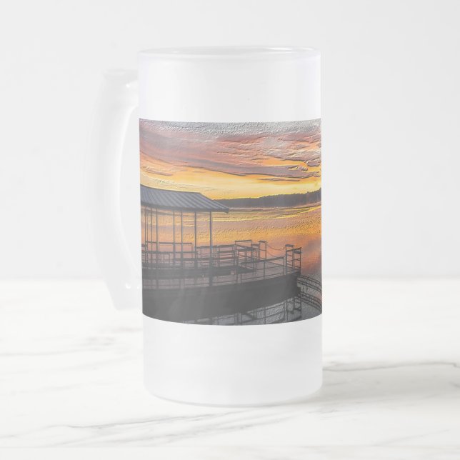 Orange Glory Morgon Painterly Frosted Glass Beer Frostat Ölglas (Framsida vänster)