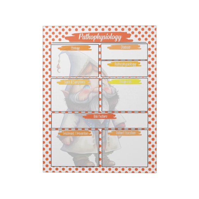 Orange Gnome Nursing - Pathofysiologimall Anteckningsblock (Roterad)