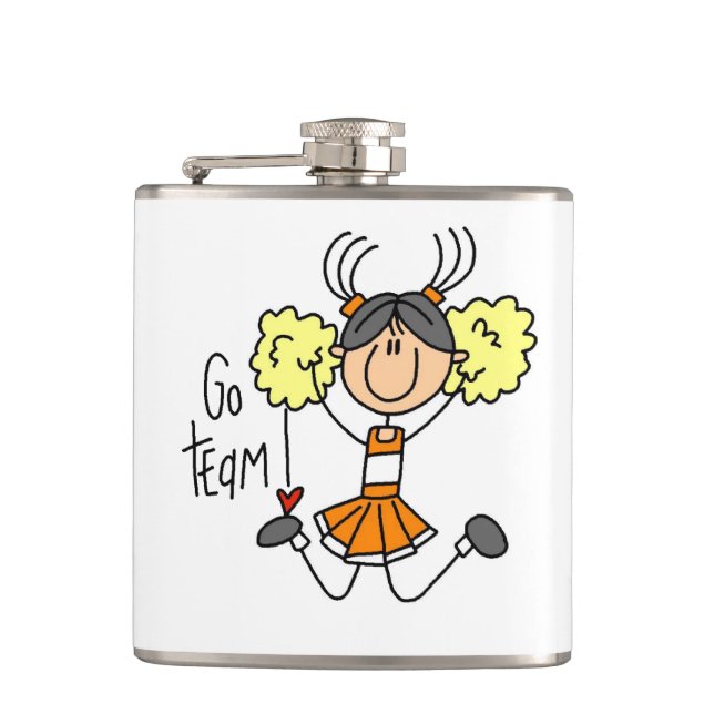 Orange Go Team Cheerleader Flask Fickplunta (Framsidan)