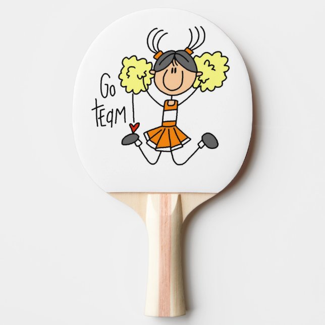 Orange Go Team Cheerledare Ping Pong Paddle Pingisracket (Framsidan)