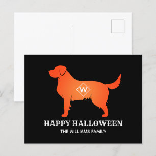 Orange Golden Retriever Happy halloween Helg Vykort