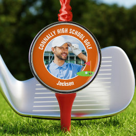 Orange Golfare Foto Anpassad Golf Lag Jul Julgransprydnad Metall