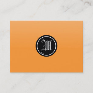 Orange gotisk Monogram Visitkort