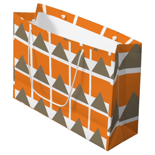 Orange Grå Fyrkant Triangel Geometrisk (Framsidan Vinklad)
