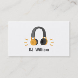 Orange Grå Hörlurar DJ Diskjockey Visitkort