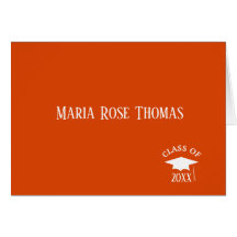 Orange Grad Tacksamhetskort (4,25" x 5,5") Kort