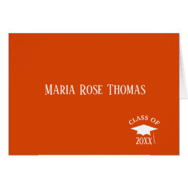 Orange Grad Tacksamhetskort (4,25" x 5,5") Kort