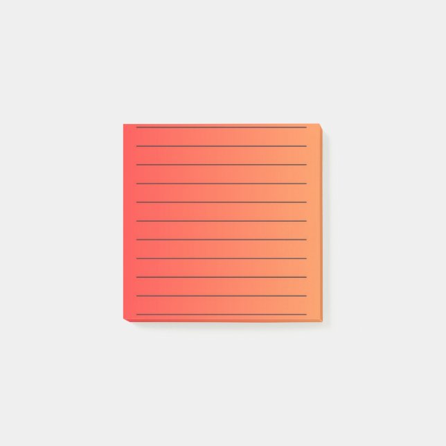 Orange Gradient Elegant Pappersvaror Livlig  Post-it Block (Framsida)