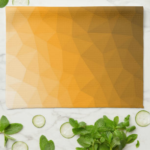 Orange gradient geometriskt nätmönster kökshandduk
