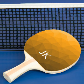 Orange gradient geometriskt nätmönster Monogram Pingisracket