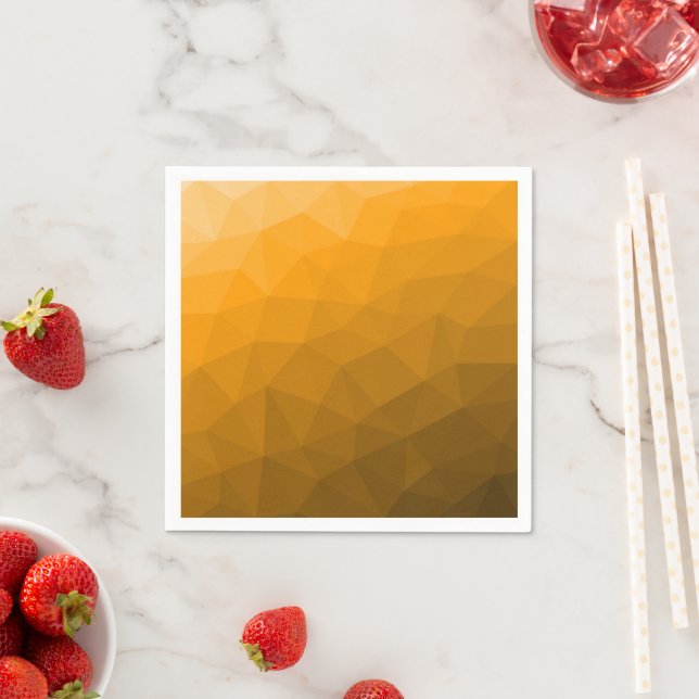 Orange gradient geometriskt nätmönster pappersservett (Insitu)