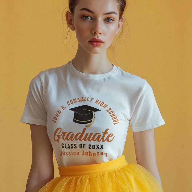 Orange Graduate Anpassade Examen Kvinnor T Shirt (Skapare uppladdad)