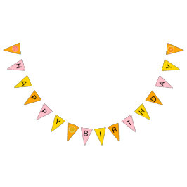 Orange, grafik och citron vimplar