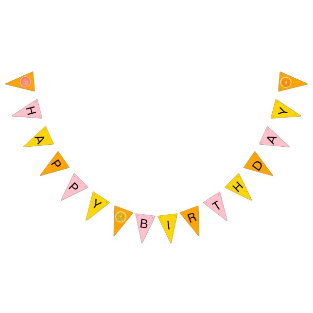 Orange, grafik och citron vimplar (Alla)