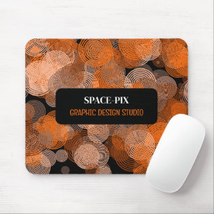 Orange, grafikcirklar, grafikdesigner musmatta