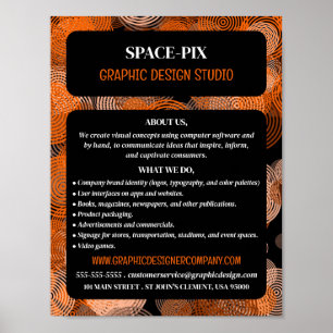 Orange-grafikcirklar, Graphic Designer Advert Poster