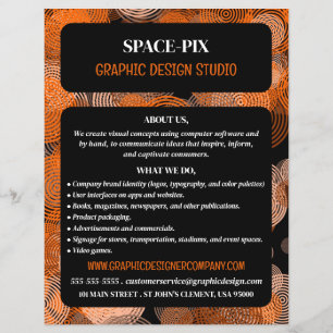 Orange-grafikcirklar, Graphic Designer Advert Reklamblad