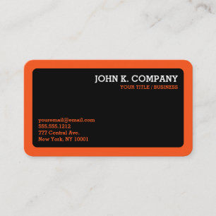 Orange Gräns Black Modern Minimal Professionell Visitkort