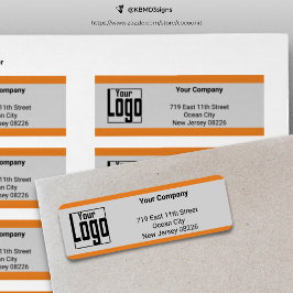 Orange Gräns Logotyp Company Grått Returadress Returadress Etikett