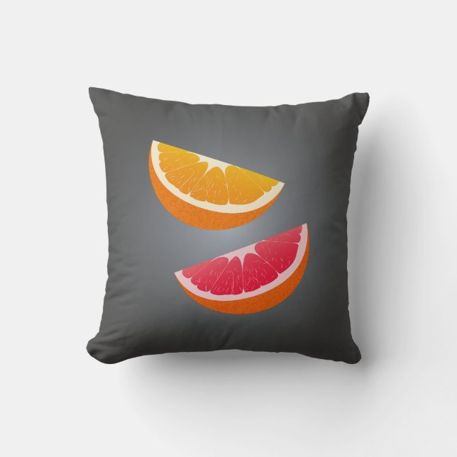 Orange & Grapefruit Citrus Throw Pillow Kudde (Framsida)